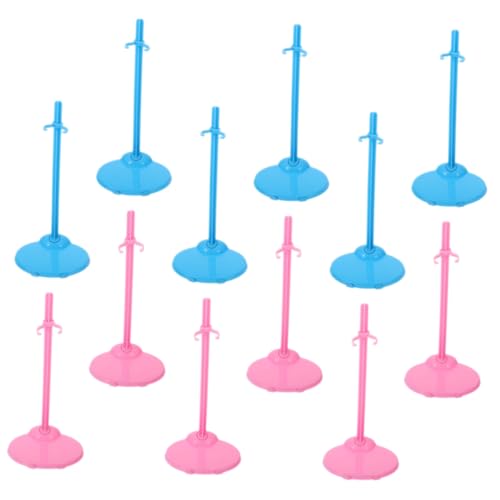 Toddmomy 24 Stück Teiliges Puppenständer Kleine Figurenhalter mit Stabilem Sockel Bunte Doll Support Stands Blau und Leicht und Tragbar für Puppenhaus und Display Zubehör für Sammler von Toddmomy