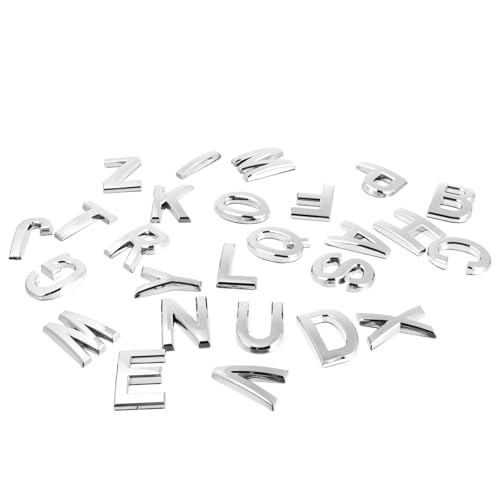 Toddmomy 26 Stück Teiliges Buchstaben Sticker Selbstklebend Rostbeständig Elegantes Verchromtes Design für Briefkasten Türschild Hausnummer Geeignet für Glatte Oberflächen Langlebig und von Toddmomy