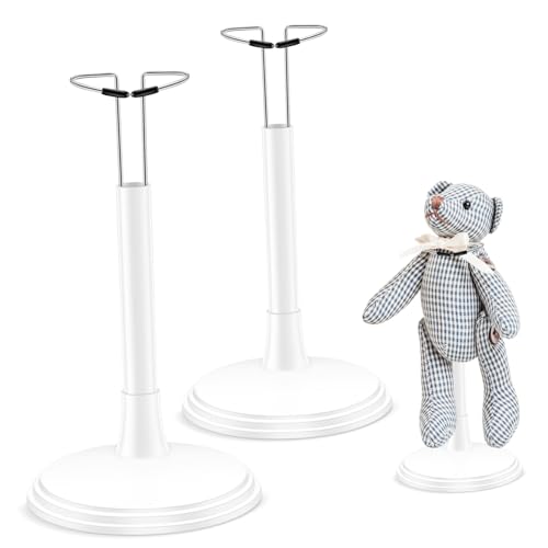 Toddmomy 2Er-Pack Verstellbare Puppenständer – Weiße Halterungen Aus PVC Und Eisen Für Figuren Stofftiere Sammlerstücke – Heimdekoration Und Ladenorganisation (14–20 cm Höhe 10 cm Basis) von Toddmomy