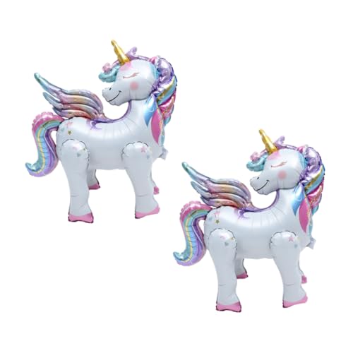 Toddmomy 2Stücke Cartoon Einhorn Folienballons Aufblasbare Luftballons Für Geburtstagsfeiern Kreative Einhorn Deko Für Bezaubernde Party Accessoires von Toddmomy