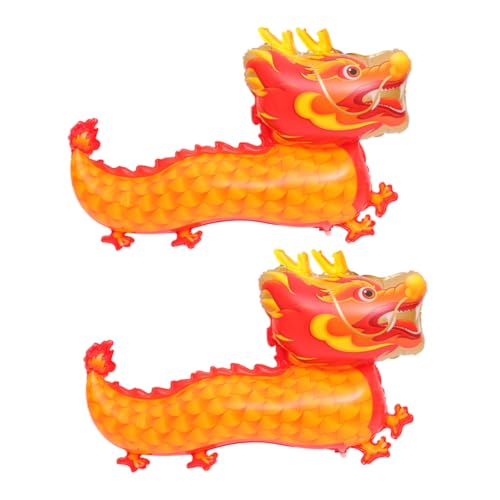 Toddmomy 2Stücke Drachenballons Deko Für Jahr Des Drachen Frühlingsfest Chinesisches Neujahrs Langlebig Aus Aluminiumfolie von Toddmomy