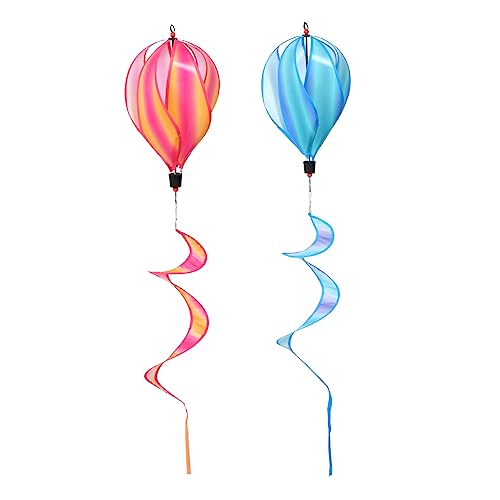 Toddmomy 2Stücke Heißluftballon Windwirbel Hängende Ornamente für Festliche Dekorationen Stilvolle Deko für Partys und Feiern Regenbogenfarben von Toddmomy