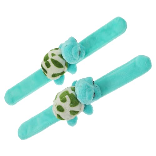 Toddmomy 2Stücke Plush Turtle Animal Theme Snap Bracelet Soft And Slap Wristband Toy For Party Favor For Birthdays And Holidays von Toddmomy