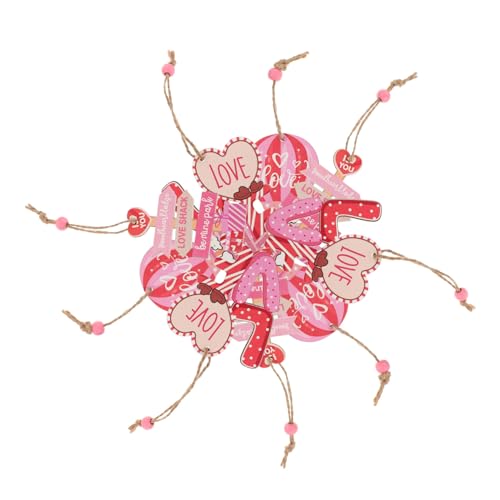Toddmomy 3 Boxen Holzanhänger Zum Valentinstag Valentinstag-Ornament Valentinstag Dekorationen Valentinstagdekorationen Valentinstag Wanddekoration Valentinstag Herzschmuck Hölzern von Toddmomy