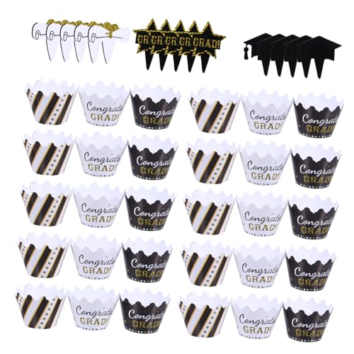 Toddmomy 3 Sätze Abschlussfeier Kuchen Deko Papier Cupcake Toppers Ränder Für Kreative Graduationsfeiern Sichere Und Druckqualität Vielseitige Partyzubehörteile Stück * 3 Toddmomy 3 Sätze Abschlussfeier Kuchen Deko Papier Cupcake Toppers Ränder Für Kreative Graduationsfeiern Sichere Und Druckqualität Vielseitige Partyzubehörteile Stück * 3 von Toddmomy