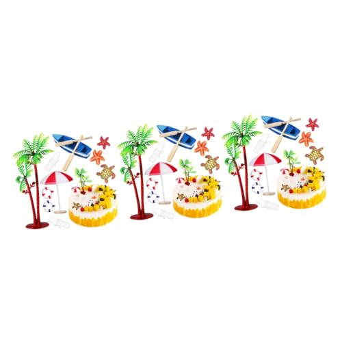 Toddmomy 3 Sätze Dekoration Mit Strandmotiven Partydekorationen Kuchendekoration Tropischer Kuchendeckel Tortenaufsatz Zum Thema Strand Stranddekorationen Glas 10 Stück * 3 von Toddmomy