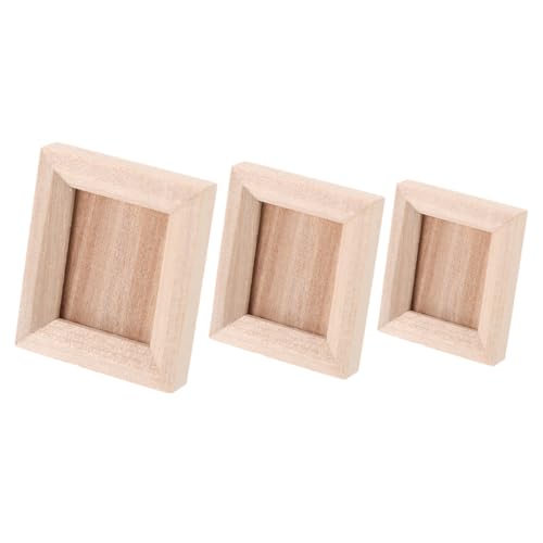 Toddmomy 3 Stück Mini -fotorahmen Ornamente Mother -and -Tochter -fotorahmen Miniatur Bilderrahmen Mini Bilderrahmen Puppenhauszubehör Puppenhaus Bilderrahmen Light Brown Holz von Toddmomy