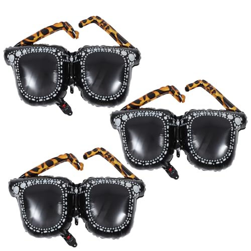 Toddmomy 3 Stück Teiliges Aufblasbares Sonnenbrillen Retro Party Deko Große Langlebige Luftballons für Musikfestival und Themenfeier Partyzubehör von Toddmomy