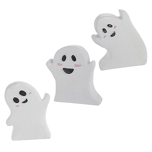 Toddmomy 3 Stück Teiliges Halloween Deko Holztablett mit Geistern Tischmittelstück für Gruselige Halloween Feiern Tischdekoration für Wohnzimmer und Esszimmer von Toddmomy