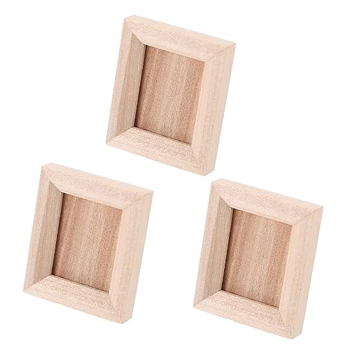 Toddmomy 3 Stück Teiliges Mini Bilderrahmen aus Holz Unbemalt DIY Puppenhaus Zubehör Kleine Foto Requisiten für Gestaltung und Mikrolandschaft Dekoration von Toddmomy
