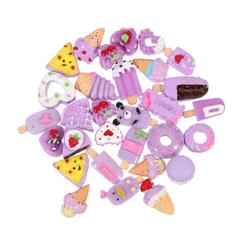 Toddmomy 30 Stück Teiliges DIY Phone Shell Accessories aus Robustem Resin Craft Ornament Leichte Simulation Food Shape Charms für Kreative Handyhüllenverzierung Handgemachte Dekoration von Toddmomy