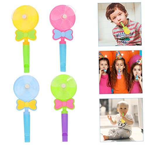 Toddmomy 30 Stück Teiliges Kinderpfeifen Lollipop Form mit Drehbarem Flügel Bunte Partyspielzeuge für Jungen und Mädchen Laute Pfeifen für Geburtstagsfeiern Notfall und Zufällige Farbe von Toddmomy