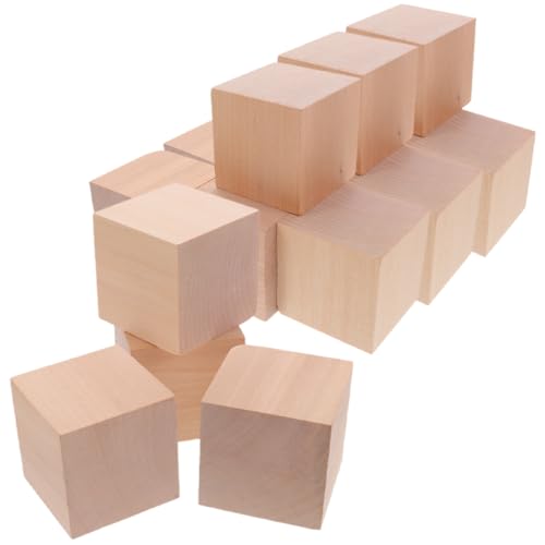 Toddmomy 30Stücke Holz Bausteine Kinder Spielzeug Stapelbare Holzwürfel Unbehandelte Holzblöcke für Kreative Bauprojekte Selbstgemacht Basteln Mathe Lernspielzeug von Toddmomy