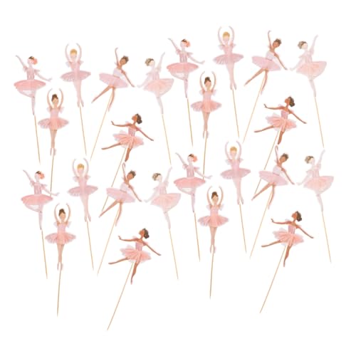 Toddmomy 36 Stück Kuchendekoration Kuchendekorationszubehör Hochzeits Cupcake Picker Ballett Dekorationen Kucheneinsatz Topper Cocktail Picker Ballettmädchen von Toddmomy