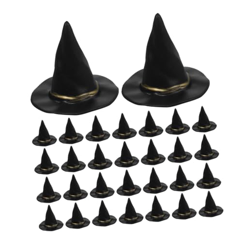 Toddmomy 36 Stück Teiliges Mini Hexenhut Puppen DIY Basteln Kleine Schwarze Hexenhüte aus Langlebigem Material Vielseitige Halloween-dekoration für Party und Puppenhaus von Toddmomy