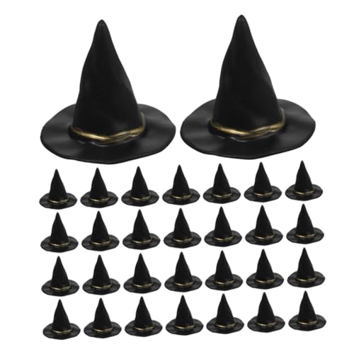 Toddmomy 36 Stück Teiliges Mini Hexenhut aus Robustem Material Vielseitige Puppenhaus Zubehör für DIY Basteln und Halloween Partydekoration Kleine Schwarze Hexenhüte für Innen Außenbereich von Toddmomy