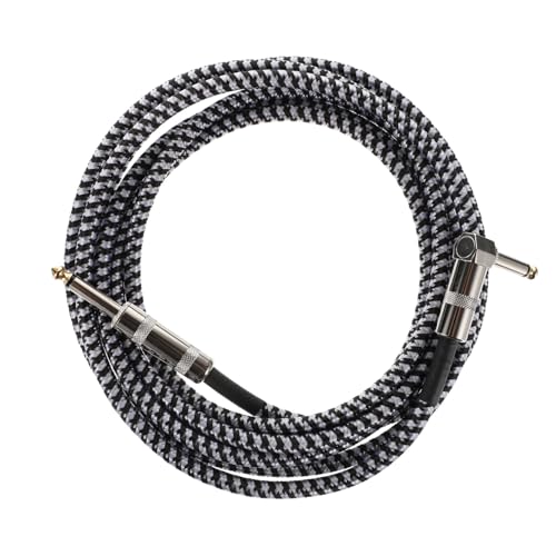 Toddmomy 3M Professionelles Gitarrenkabel mit Schwarzer und Weißer Geflochtener Jacke Geräuschlos für Live Anwendungen und Verschiedene Elektronische Geräte von Toddmomy