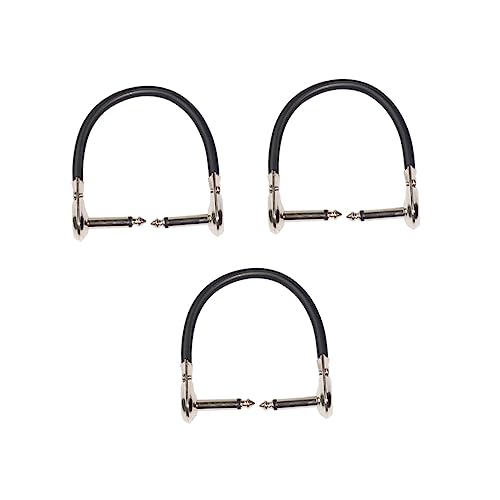 Toddmomy 3Stücke Rechtwinkliges Patchkabel Für Effektpedale Ellenbogen Gitarre Instrumentenkabel Schwarz Niedrige Kapazität Für Signalübertragung von Toddmomy
