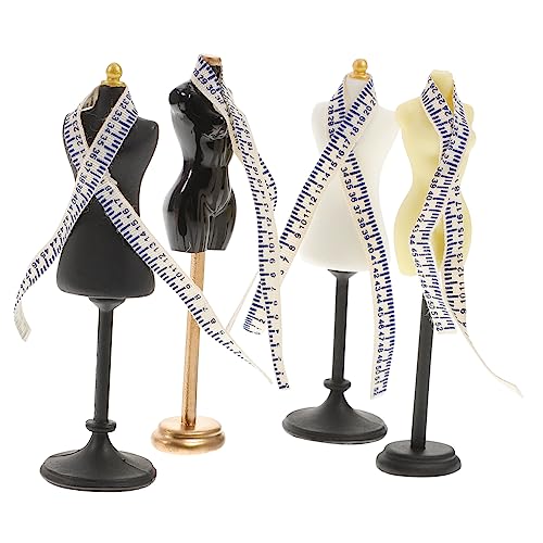 Toddmomy 4 Sets Miniatur Szene Schaufensterpuppe Puppe Weibliche Kleidung Kleid Kleine Nähpuppen Schaufensterpuppe Körper Miniatur Schaufensterpuppe Harz von Toddmomy