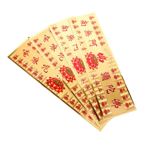Toddmomy 4 Stück Amulett Aufkleber im Chinesischen Stil Buddhistische Glücksbringer aus Papier Leicht und Tragbar für Glück und für Besondere Anlässe von Toddmomy