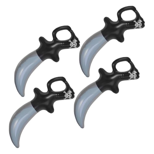 Toddmomy 4 Stück Aufblasbares Piratenmesser Ballon Piratenparty Dekorationen Aufblasbares Piratenschwert Aufblasbare Schwerter Halloween Aufblasbare Ninja Schwerter Schwarzes Pvc von Toddmomy