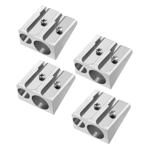 Toddmomy 4 Stück Bleistiftspitzer Buntstiftspitzer Für Mini- Anspitzer Für Augenbrauenstifte Bleistiftschärfer Handspitzer Für Bleistifte Silver Aluminiumlegierung von Toddmomy