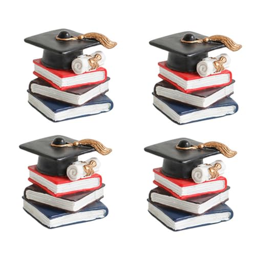 Toddmomy 4 Stück Buchdekorationsornamente Planke Mini Papier Kuchenparty-Ornamente Hochzeit Du Kuchendekorationen Grad Kuchendeckel Abschlusstortenaufsätze Harz Black von Toddmomy