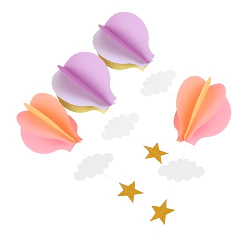 Toddmomy 4 Stück Heißluftballon Hängedekoration Teiliges mit Wolken Anhängern Wiederverwendbar Robust für Kindergeburtstag Kindergartenparty und Festliche Raumgestaltung von Toddmomy
