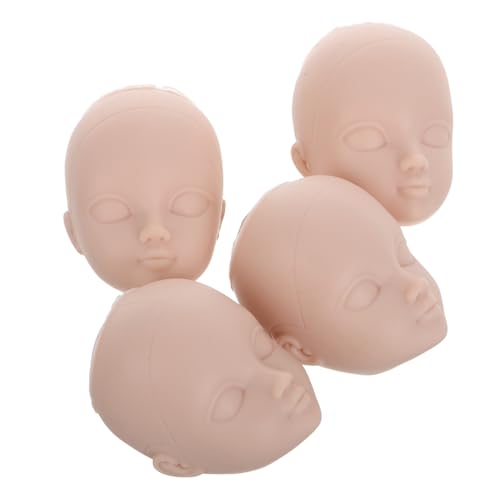 Toddmomy 4 Stück Make-up-Übungsgesicht schminkkopf Puppenkopf Puppen-Styling Puppenverschönerung Puppenmannequin Kopf Schaufensterpuppe Haar Mannequin Kopf falscher Kopf Plastik Beige von Toddmomy