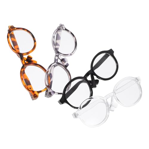Toddmomy 4 Stück Puppenhaus-bastel-mini-Brillen, Puppen-, Kunststoff-puppenbrille Zum Anziehen Der Puppe, Miniatur-puppenhaus-zubehör Für 20 cm Große Puppen von Toddmomy