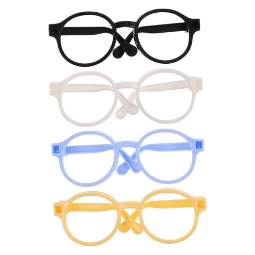 Toddmomy 4 Stück Spielzeugzubehör Puppe verkleiden Zubehör Brillenrequisiten für Puppe Zubehör für Babypuppen Brille für Puppe Puppenbrille Requisite Mini-Puppen-Brille Mini-Brille Plastik von Toddmomy