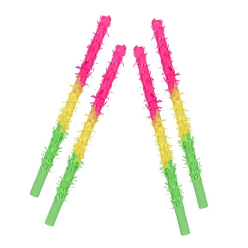 Toddmomy 4 Stück Teiliges Buntes Pinata Sticks Leicht Handlich für Kindergeburtstag Partyspiele Robust und Farbenfroh Geeignet für Jungen und Mädchen Party Spielzubehör von Toddmomy