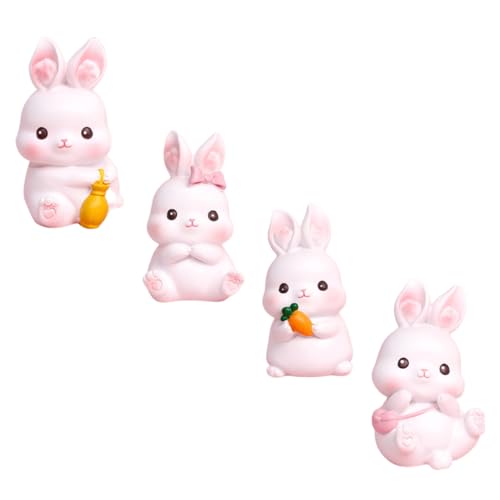 Toddmomy 4 Stück Teiliges Hasenfiguren aus Sicherem Resin Niedliche Kuchen und Tischdekoration für Geburtstagsfeiern Kreative Häschen Adornments für Auto und Vielseitig Einsetzbar für von Toddmomy