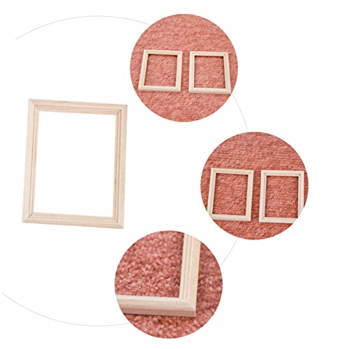 Toddmomy 4 Stück Teiliges Mini Bilderrahmen aus Holz Dekorative Puppenhaus Zubehör Naturfarbene Fotohalter Handliche für Miniaturhaus Dekoration Kreative Wohnzimmereinrichtung von Toddmomy