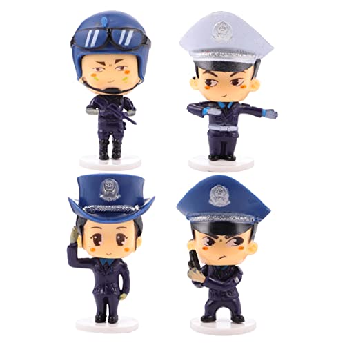 Toddmomy 4 Stück Teiliges Police Figurine Cake Topper aus Robustem Harz Farbecht und Waschbar Detailreiche Tortendeko für Kindergeburtstag und Mädchen Party als Tisch und Raumdekoration von Toddmomy