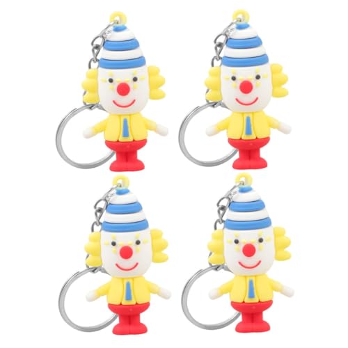Toddmomy 4Stücke Cartoon Clown Schlüsselanhänger aus Niedliche Taschen und Rucksackdekoration Vielseitig Einsetzbar als Schlüsselring und Anhänger für und Partys von Toddmomy