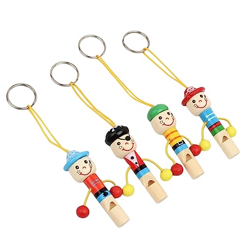Toddmomy 4stücke Cartoon Holzpiraten Pfeifen Lustige Kinderinstrumente Schlüsselanhänger Musikalisches Spielzeug Und Geräuschmacher Für Geburtstags Feiertagsgeschenke von Toddmomy