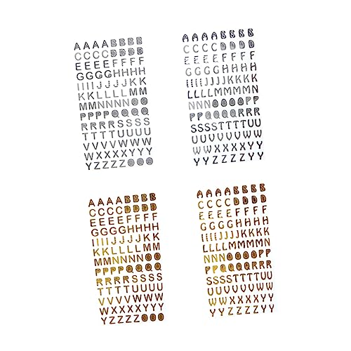 Toddmomy 4blätter Aufkleber Mit Englischen Buchstaben Goldene Und Silberne Schriftzüge Für Scrapbooking Tagebuch Planer DIY Dekoration Und Fotoalben Buchstabensticker Für Bastelprojekte von Toddmomy