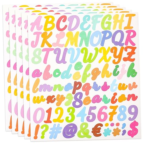 Toddmomy 5 Stück Teiliges Bunter Buchstaben und Zahlenaufkleber Selbstklebende Alphabet Sticker für DIY Projekte Scrapbooking und Kreative Dekoration Toddmomy 5 Stück Teiliges Bunter Buchstaben und Zahlenaufkleber Selbstklebende Alphabet Sticker für DIY Projekte Scrapbooking und Kreative Dekoration von Toddmomy