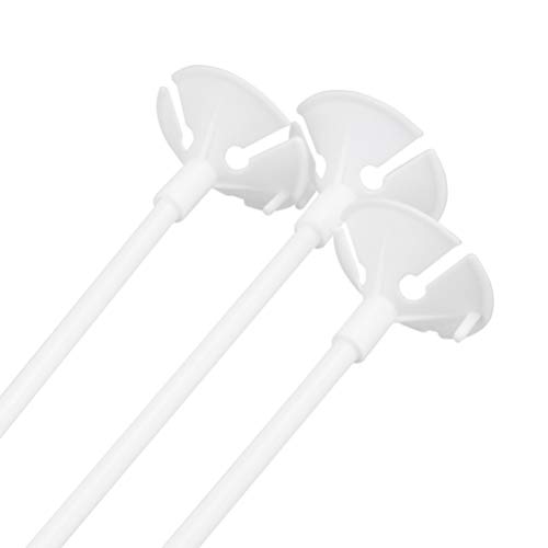 Toddmomy 50 Pcs Weiß Ballon- Sticks Und Tassen Reusable Ballon Halter Ballon Stangen mit Cups für Party Hochzeit Jubiläum Dekoration von Toddmomy