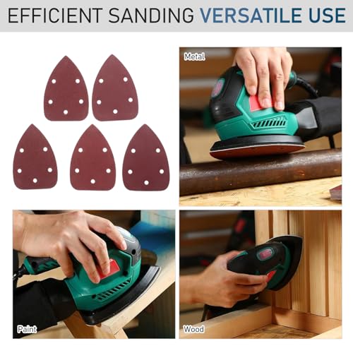 Toddmomy 50 Stück Dreieckige Mouse Schleifpads Körnung Klett Schleifpapier Ersatzscheiben für Detail Handschleifer Langlebig Abrasive Sandpapier Sets von Toddmomy