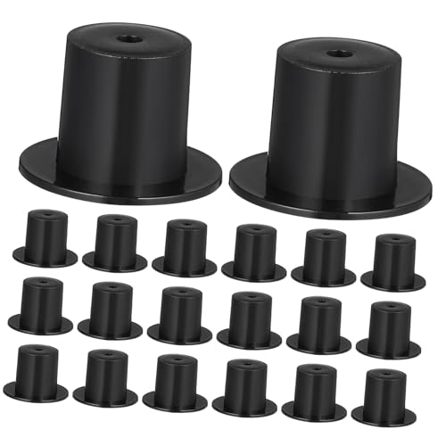 Toddmomy 50 Stück Mini Kunststoff Hüte Schwarz Leichte Filzhutähnliche Handwerksdeko für Schneemann und Party Kleine Puppenhüte für DIY Bastelprojekte und Weihnachtsfeier von Toddmomy