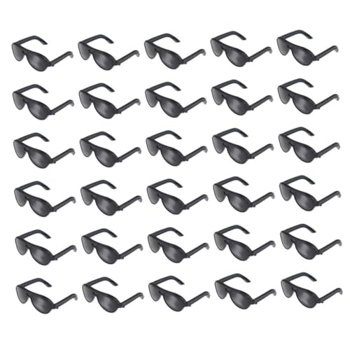 Toddmomy 50 Stück Puppenbrille Mini-Sonnenbrillen Basteln Puppe Puppen-requisitenbrille Mini-Sonnenbrillen- Miniatur-Brille Für Puppe Mini-Puppen-Brille Plastik Black von Toddmomy