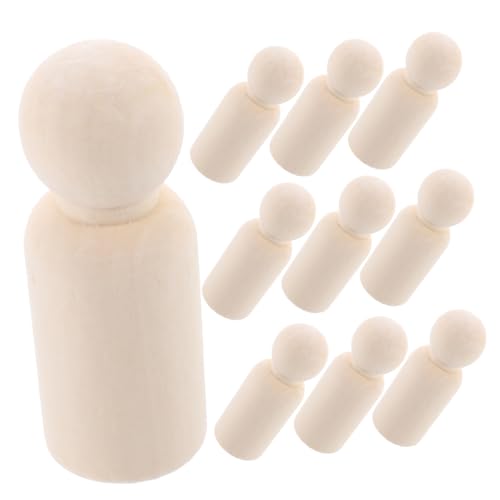Toddmomy 50 Stück Teiliges Unbemalte Holzfiguren Stabile Glatte Holzpuppen zum Bemalen DIY Kreative Holzpuppen für Kreatives Gestalten Natürliche Holzdekoration von Toddmomy
