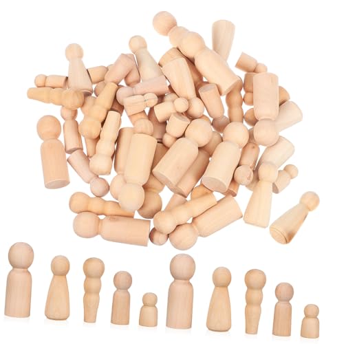 Toddmomy 50 Stück Unfertige Holzfiguren Peg Dolls zum Bemalen DIY Holzpuppen zum Basteln Natürliche Holzkegel Puppen mit Glatter Oberfläche für Kreative Dekoration und Kunstprojekte Toddmomy 50 Stück Unfertige Holzfiguren Peg Dolls zum Bemalen DIY Holzpuppen zum Basteln Natürliche Holzkegel Puppen mit Glatter Oberfläche für Kreative Dekoration und Kunstprojekte von Toddmomy