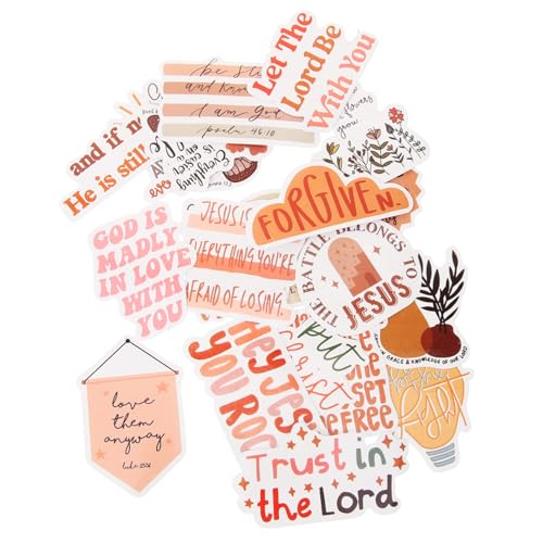 Toddmomy 50 Stück Wasserfeste Jesus Aufkleber mit Inspirierenden Sprüchen Langlebige Dekor sticker für Laptop Rucksack Wasserflasche Skateboard Kreative Bibel designs für Glaubensfreunde von Toddmomy