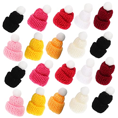 Toddmomy 50Stücke Mini Puppenhüte Handgestrickte Mini Weihnachtsmützen Dekohüte Für DIY Basteln Mützen Für Puppen Und Flaschen Kreative Weihnachtsdekoration von Toddmomy