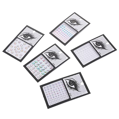 Toddmomy 5Blätter Rhinestone Aufkleber für Gesicht und Körper Glitzernde Juwelen Sticker zum Aufkleben für Festivals und Kreative Makeup Styles von Toddmomy