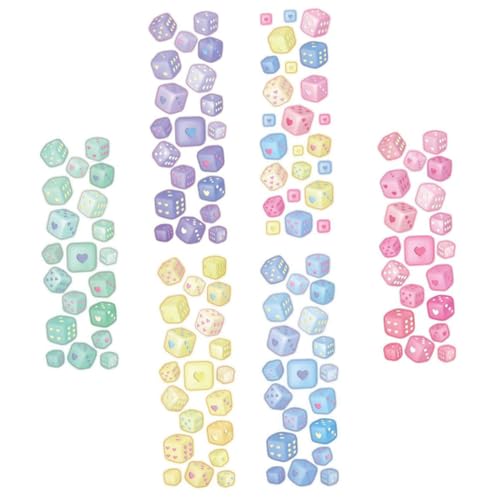 Toddmomy 6 Blätter Bunte Dekorative Scrapbook Sticker mit Herz-würfel-motiven Selbstklebend Vielseitig für DIY Bastelprojekte Fotoalben Geschenkdekoration Zufällige Farbwahl von Toddmomy