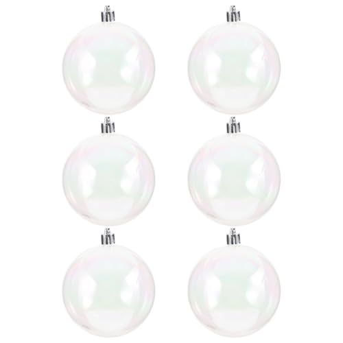 Toddmomy 6 Stück Bunte Balldekoration große klare Ornamente runde Ornamente klarer füllbarer Ornamentball klare ausfüllbare Ornamente kleine schillernde Ornamente Plastik von Toddmomy